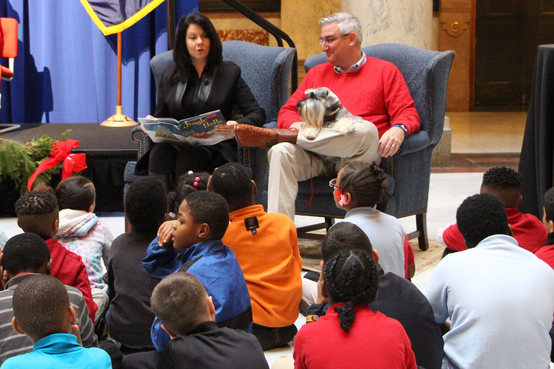 Holiday season kicks off with songs, story and First Dog Henry